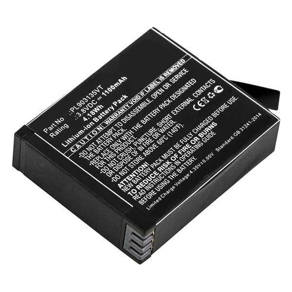 Insta360 PL903135VT accu (3.8 V, 1100 mAh, 123accu huismerk)  AIN00194 - 1