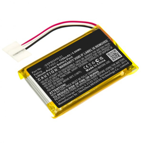 JBL GSP853450 / GSP803450 01 accu (3.7 V, 1350 mAh, 123accu huismerk)  AJB00076 - 1