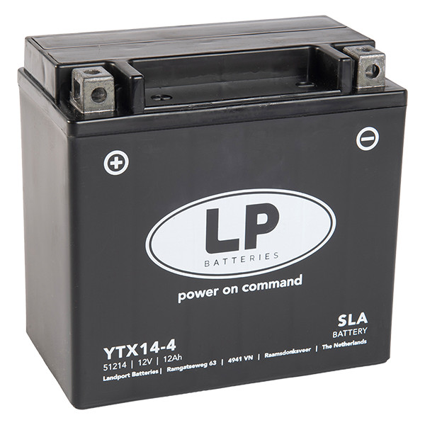 Landport AGM 51214 / YTX14-BS / YTX14-4 accu (12V, 12Ah, 190A)  ALA00134 - 1