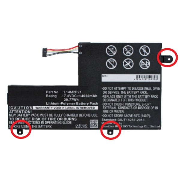 Lenovo L14L2P21 / L14M2P21 Type A accu (7.4 V, 4050 mAh, 123accu huismerk)  ALE00358 - 1