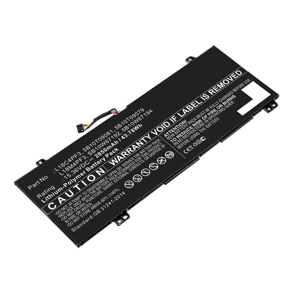 Lenovo L18C4PF3 / L18M4PF3 accu (15.36 V, 2850 mAh, 45 Wh, 123accu huismerk)  ALE00748 - 1