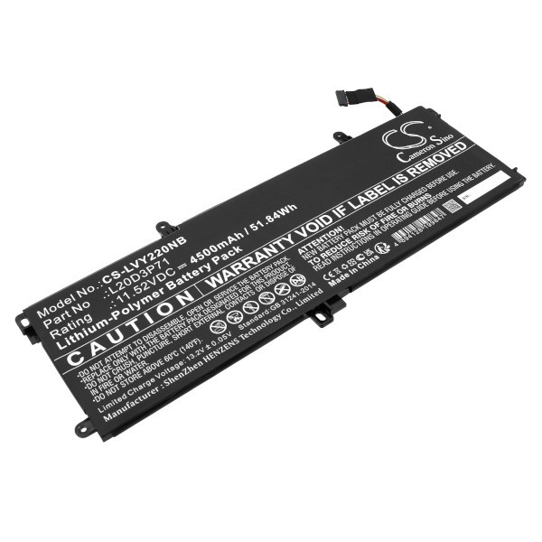 Lenovo L20D3P71 / L20L3P71 accu (11.52 V, 4500 mAh, 123accu huismerk)  ALE00921 - 1