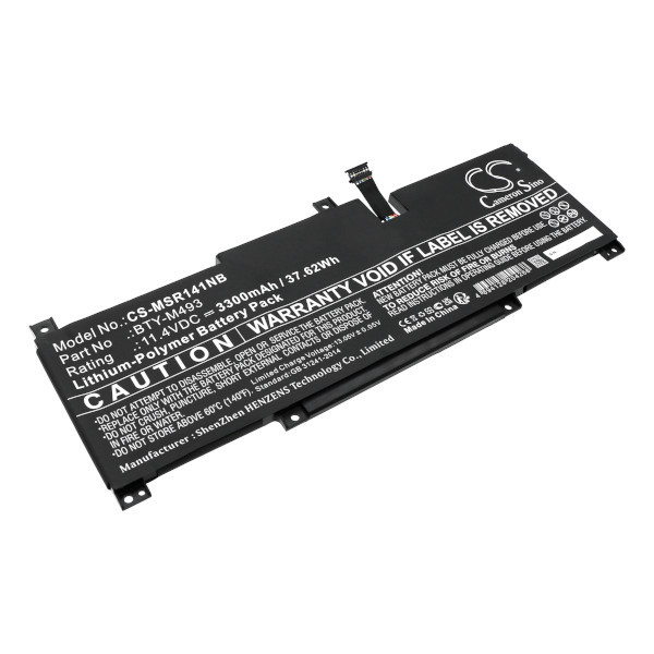 MSI BTY-M493 accu (11.4 V, 3300 mAh, 123accu huismerk)  AMS00134 - 1