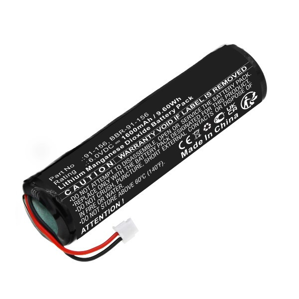 McMurdo 91-156 / BBR-91-156 accu (6 V, 1600 mAh, 123accu huismerk)  AMC00017 - 1