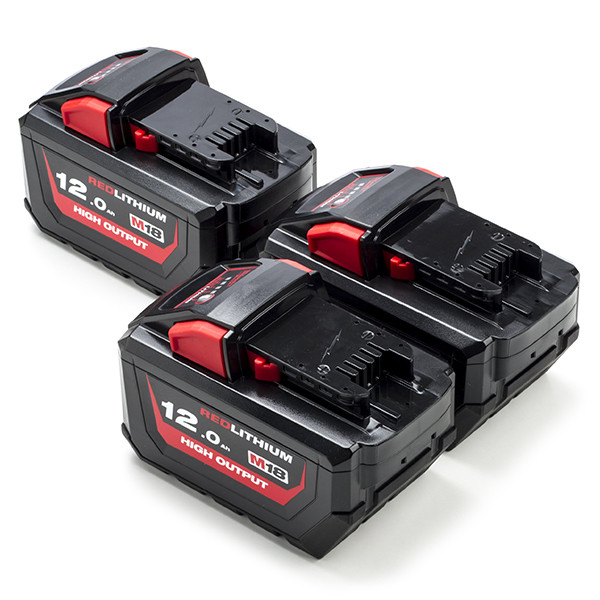 Miwaukee 3-Pack Milwaukee M18 HB12 High Output / 4932464260 accu's (18 V, 12 Ah, origineel)  AMI00532 - 1