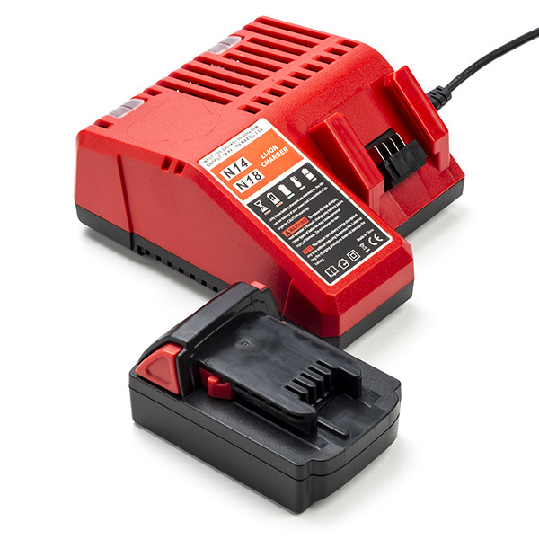 NRG Pack: Milwaukee M18 B2 / 4932430062 accu + lader (18 V, 2.0 Ah, 123accu huismerk)  AMI00577 - 1