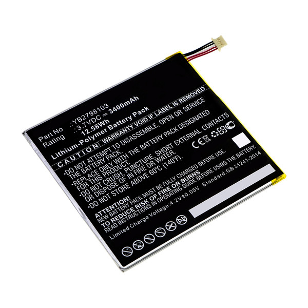 ONN YB2798103 accu (3.7 V, 3400 mAh, 123accu huismerk)  AON00020 - 1