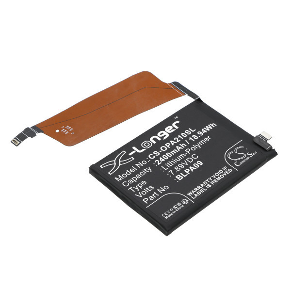 OnePlus BLPA09 accu (2400 mAh, 123accu huismerk)  AON00035 - 1