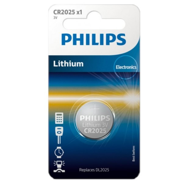 Ongemak brandwonden eenheid Philips CR2025 / DL2025 / 2025 Lithium knoopcel batterij (1 stuk) Philips  123accu.nl
