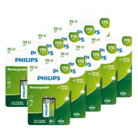 Philips Oplaadbare 9V / E-block / 6HR61 Ni-Mh Batterij (10 stuks, 170 mAh)  APH00576