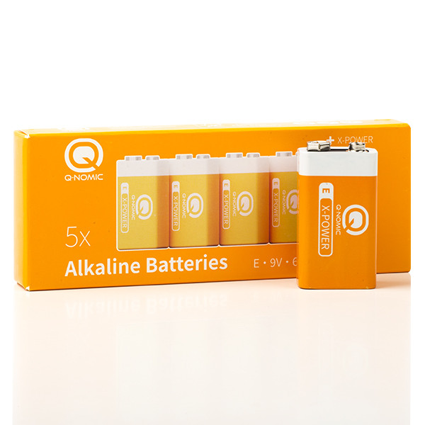 Q-Nomic 9V / 6LR61 / E-block Alkaline Batterij (5 stuks)  AQN00016 - 1