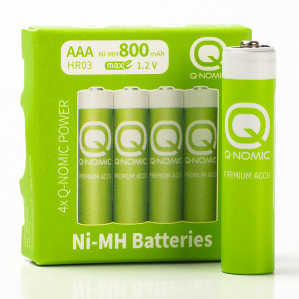 Q-Nomic Oplaadbare AAA / HR03 Ni-Mh batterijen (4 stuks, 800 mAh)  AQN00014 - 1