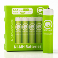 Q-Nomic Oplaadbare AAA / HR03 Ni-Mh batterijen (4 stuks, 800 mAh)  AQN00014