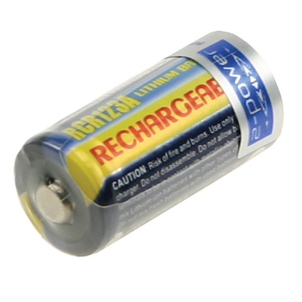 RCR123A batterij (3 V, 500 mAh, Li-Fe, 123accu huismerk)  A2P00001 - 1