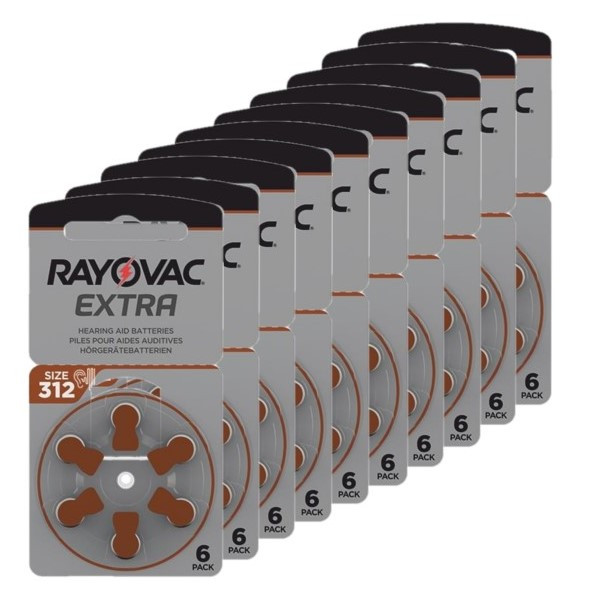 Rayovac Extra Advanced 312 / PR41 / Bruin voordeelpak 60 stuks  204806 - 1