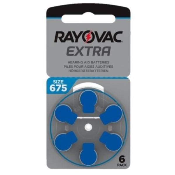 Rayovac Extra Advanced 675 / PR44 / Blauw gehoorapparaat batterij 6 stuks  204803 - 1