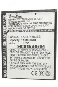 Samsung AB474350BU / AB474350BE / AB474350DU accu (1000 mAh, 123accu huismerk)  ASA00230 - 1