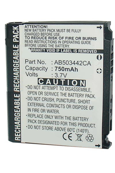 Samsung AB503442CA / AB503442BABSTD accu (750 mAh, 123accu huismerk)  ASA00257 - 1