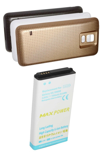 Samsung Galaxy S5 accu wit extreem hoge capaciteit (6500 mAh, 123accu huismerk)  ASA00991 - 1