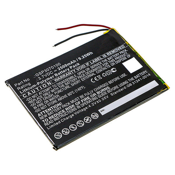 SmarTab GSP3070100 accu (3.7 V, 2500 mAh, 123accu huismerk)  ASM00037 - 1