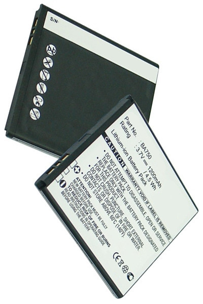 SonyEricsson BA750 accu (1200 mAh, 123accu huismerk)  ASO00102 - 1