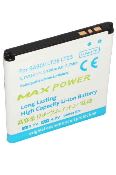 SonyEricsson BA800 / SP50KERA10 accu (2100 mAh, 123accu huismerk)  ASO00088 - 1