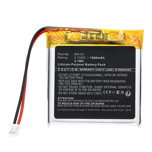 Sony SM-03 accu (3.7 V, 1000 mAh, 123accu huismerk)  ASO01155 - 2