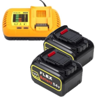 Starterset: 2x DeWalt DCB546-XJ / XR FlexVolt accu's + lader (18V / 54V, 7.5 Ah, 123accu huismerk)  ADE01275