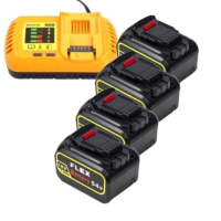 Starterset: 4x DeWalt DCB546-XJ / XR FlexVolt accu's + lader (18V / 54V, 7.5 Ah, 123accu huismerk)  ADE01270