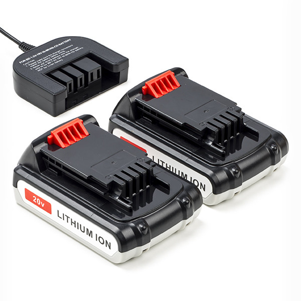 Startset: 2x Black+Decker BL1518-XJ / BL1518 accu's + lader (20 V, 1.5 Ah, 123accu huismerk)  ABL00440 - 1