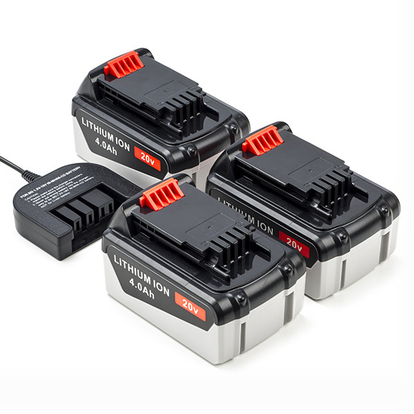 Startset: 3x Black+Decker BL4018-XJ accu's + lader (18 V, 4.0 Ah, 123accu huismerk)  ABL00456 - 1