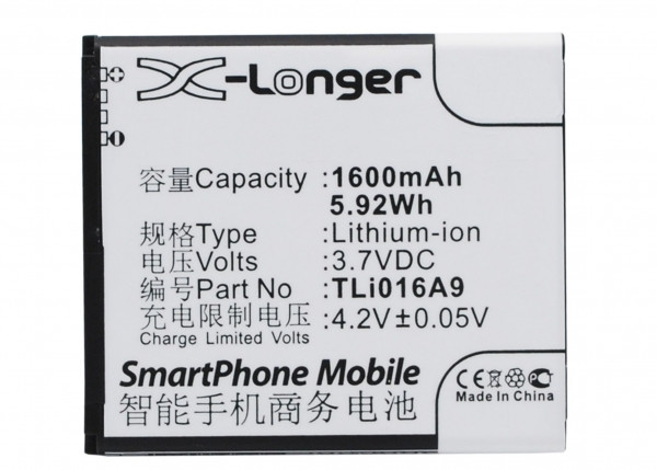 TCL TLi016A9 accu (1600 mAh, 123accu huismerk)  ATC00019 - 1