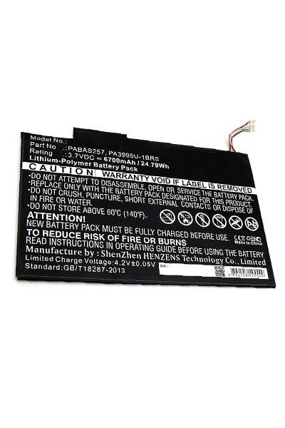 Toshiba PABAS257 / PA3995U-1BRS accu (6700 mAh, 123accu huismerk)  ATO00448 - 1