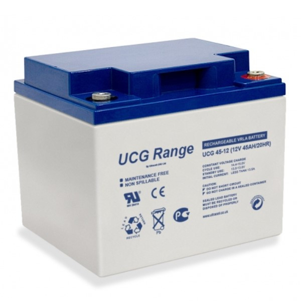 UltraCell UCG45-12 Deep Cycle Gel accu (12V, 45 Ah, T6 terminal)  AUL00037 - 1