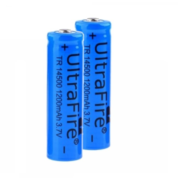UltraFire 14500 / 14505 Button Top batterij 2 stuks (3.7 V, 1200 UltraFire 123accu.nl