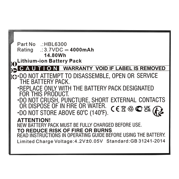 Urovo HBL6300 accu (3.7 V, 4000 mAh, 123accu huismerk)  AUR00012 - 1