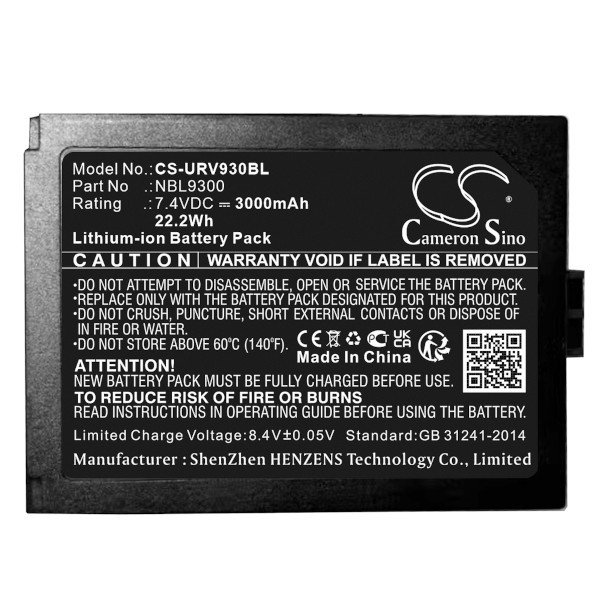 Urovo NBL9300 accu (7,4 V, Li-ion, 3000mAh, 123accu huismerk)  AUR00016 - 1