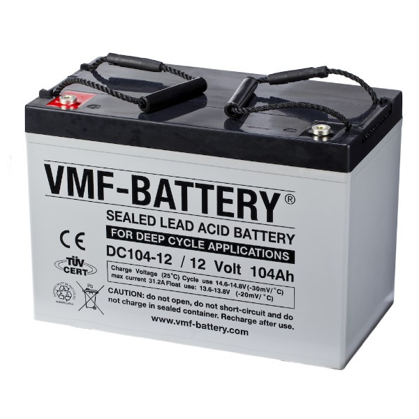 VMF DC104-12 AGM Deep Cycle accu (12V, 104 Ah, T12 terminal)  AVM00123 - 1