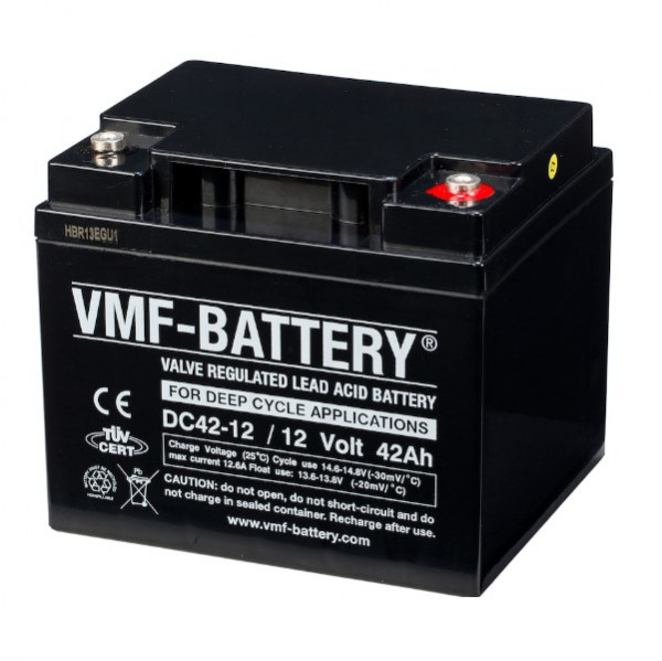 VMF DC42-12 AGM Deep Cycle accu (12V, 42 Ah, T4 terminal)  AVM00131 - 1