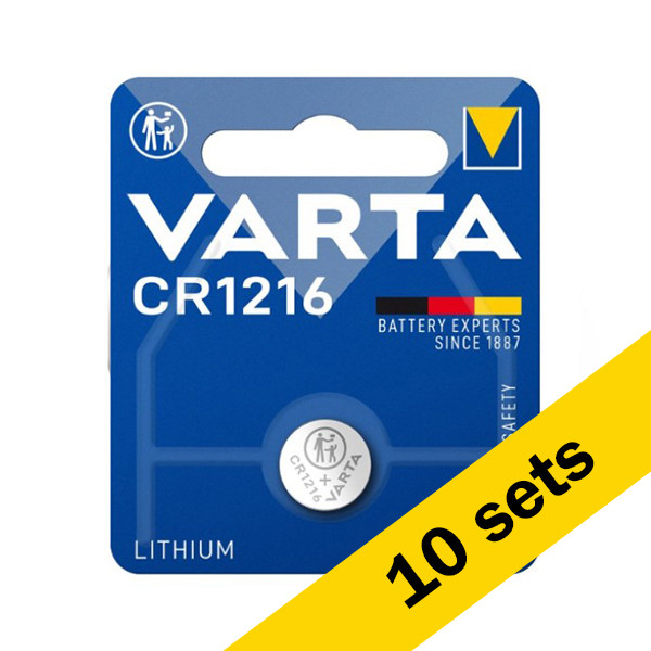 Varta CR1216 / DL1216 / 1216 Lithium knoopcel batterij 10 stuks  AVA00360 - 1