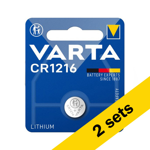 Varta CR1216 / DL1216 / 1216 Lithium knoopcel batterij 2 stuks  AVA00366 - 1