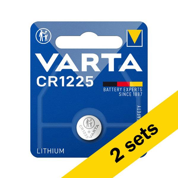 Varta CR1225 Lithium knoopcel batterij 2 stuks  AVA00372 - 1