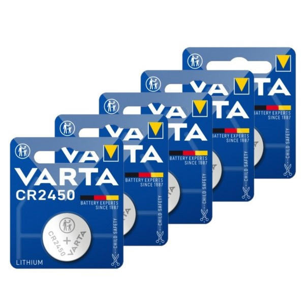 Varta CR2450 3V Lithium knoopcel batterij 5 stuks  AVA00384 - 1