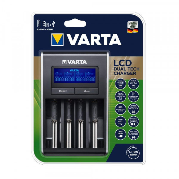 Varta LCD Dual Tech voor Ni-Mh / batterijen Varta 123accu.nl
