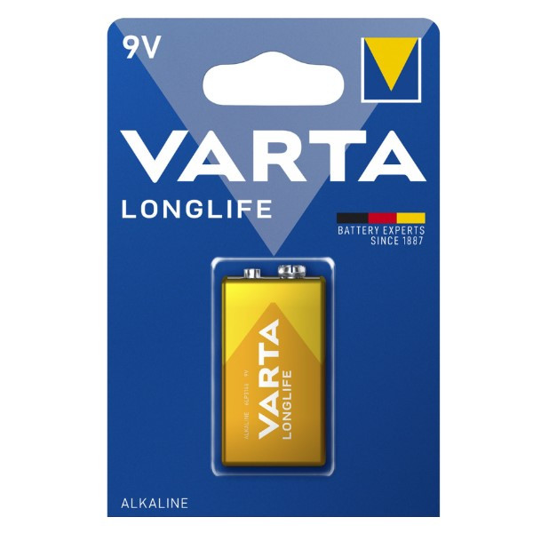 houten verdiepen Gevoelig voor Varta Longlife 9V / 6LR61 / E-Block Alkaline Batterij (1 stuk) Varta  123accu.nl