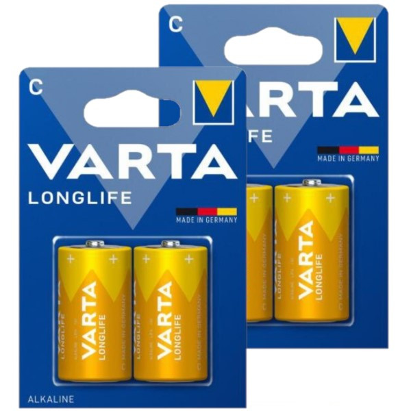 Varta Longlife LR14 / C Alkaline Batterij 4 stuks  AVA00481 - 1