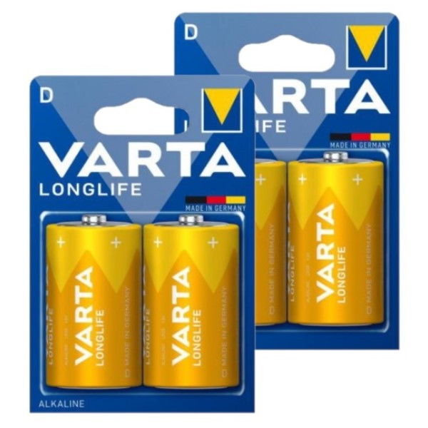 Varta Longlife LR20 / D Alkaline Batterij 4 stuks  AVA00492 - 1