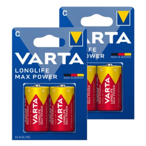 Varta Longlife Max Power LR14 / C Alkaline Batterij 4 stuks  AVA00482 - 1