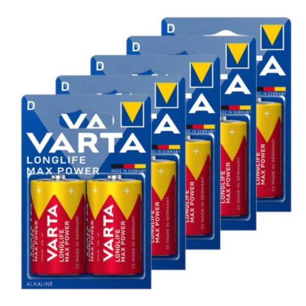 Varta Longlife Max Power LR20 / D Alkaline Batterij 10 stuks  AVA00489 - 1