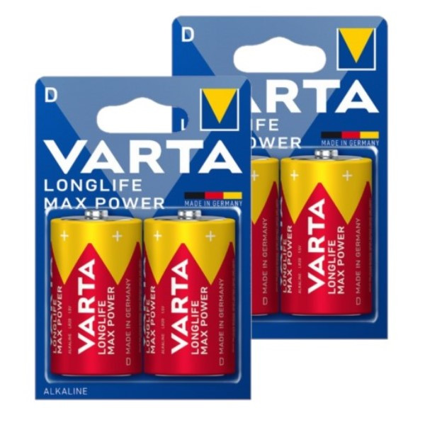 Varta Longlife Max Power LR20 / D Alkaline Batterij 4 stuks  AVA00506 - 1